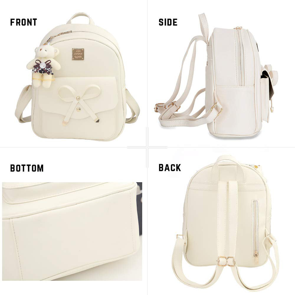 Amazon.com | Girls Cute Mini Backpack Purse Fashion School Bags PU Leather  Casual Backpack for Teens Women (Silver) | Kids' Backpacks